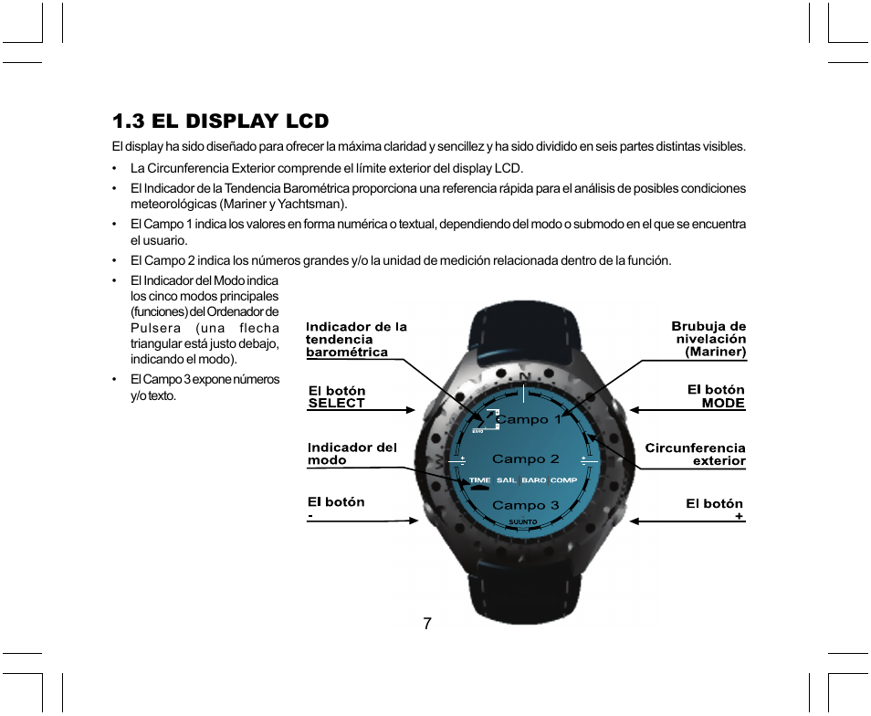 3 el display lcd | SUUNTO Yachtsman User Manual | Page 109 / 270