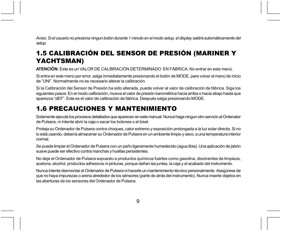 6 precauciones y mantenimiento | SUUNTO Yachtsman User Manual | Page 111 / 270
