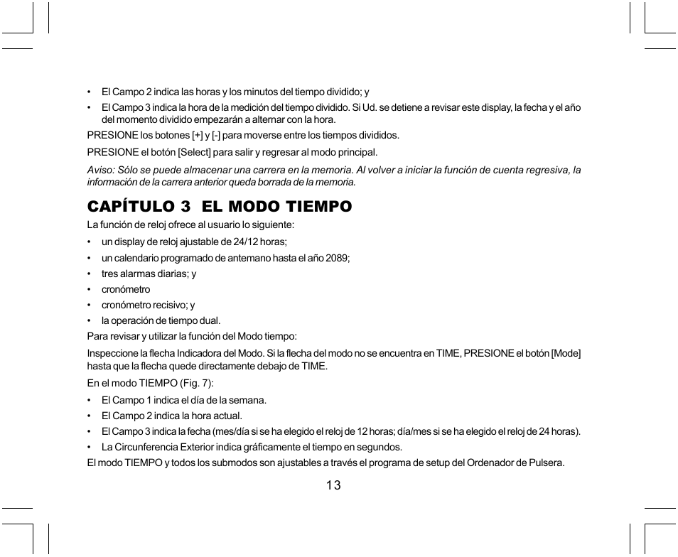 Capítulo 3 el modo tiempo | SUUNTO Yachtsman User Manual | Page 115 / 270