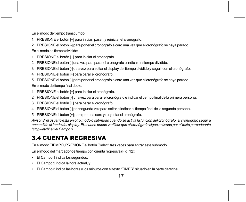 4 cuenta regresiva | SUUNTO Yachtsman User Manual | Page 119 / 270