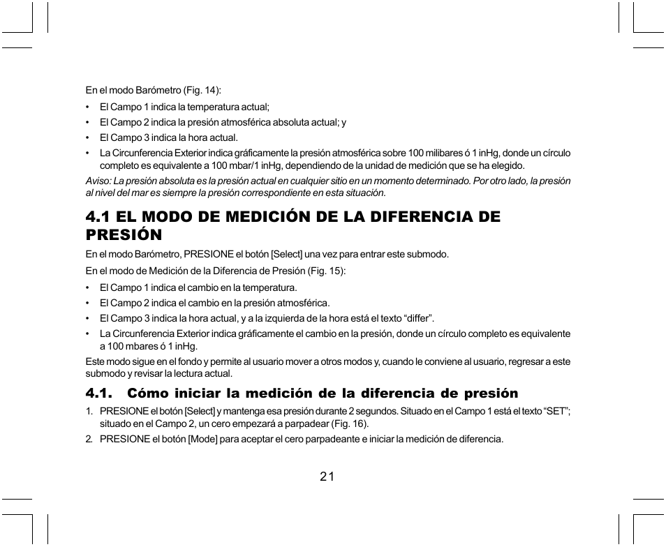 1 el modo de medición de la diferencia de presión | SUUNTO Yachtsman User Manual | Page 123 / 270