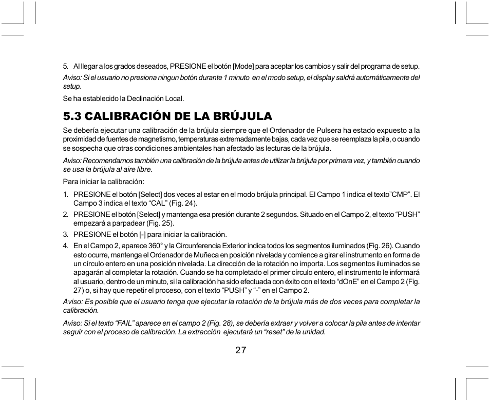 3 calibración de la brújula | SUUNTO Yachtsman User Manual | Page 129 / 270