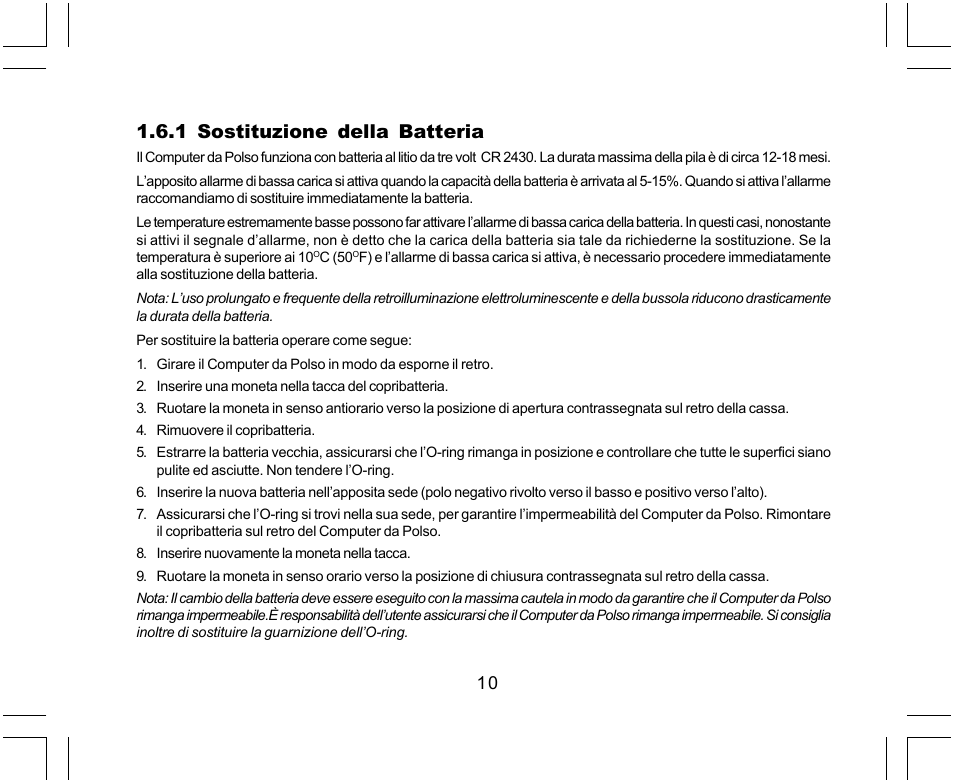 1 sostituzione della batteria | SUUNTO Yachtsman User Manual | Page 146 / 270