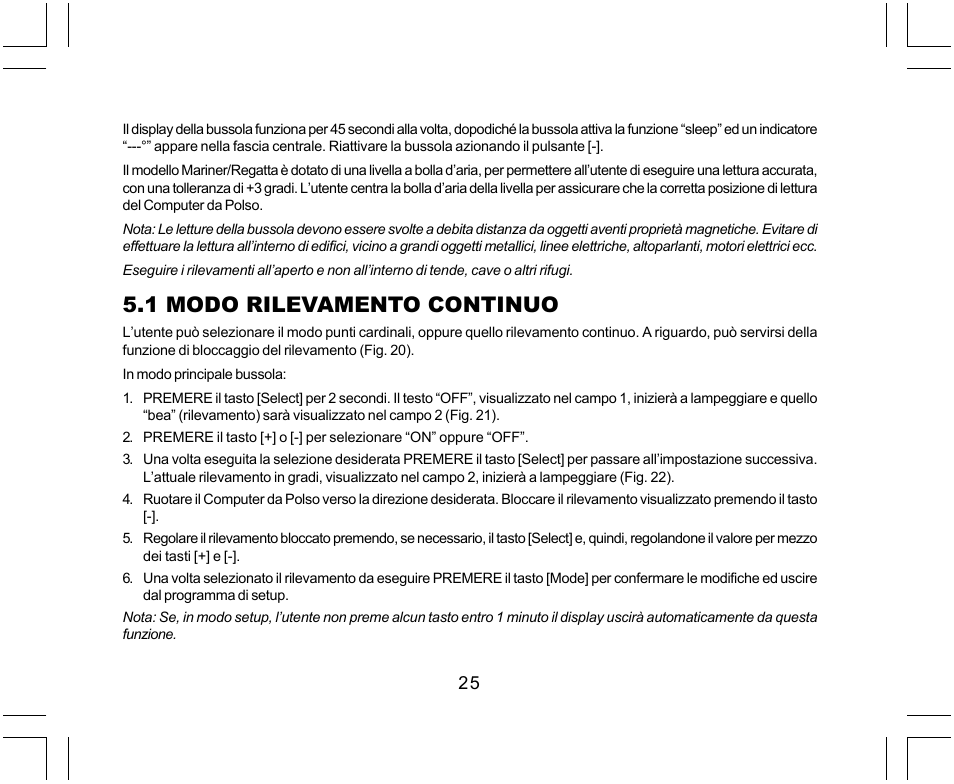 1 modo rilevamento continuo | SUUNTO Yachtsman User Manual | Page 161 / 270