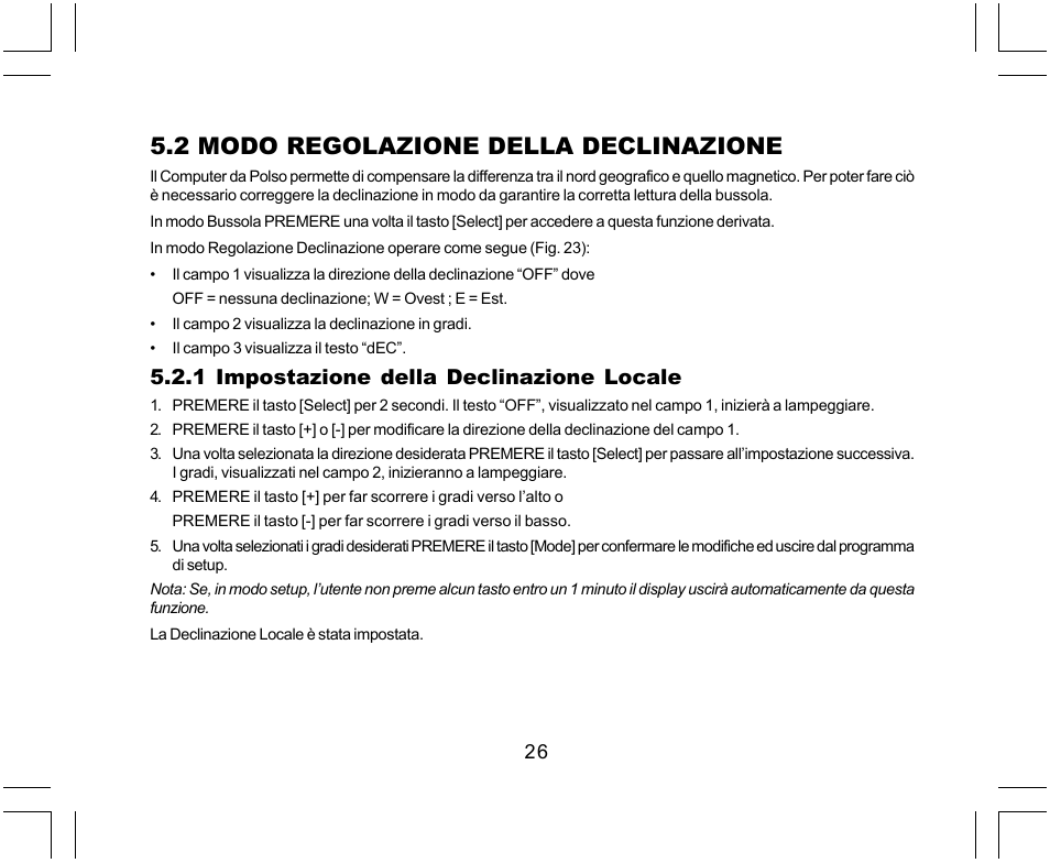 2 modo regolazione della declinazione, 1 impostazione della declinazione locale | SUUNTO Yachtsman User Manual | Page 162 / 270