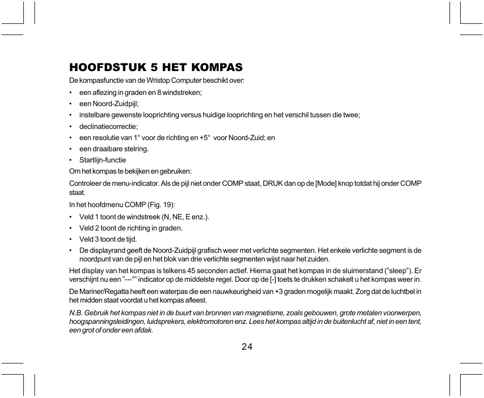 Hoofdstuk 5 het kompas | SUUNTO Yachtsman User Manual | Page 194 / 270