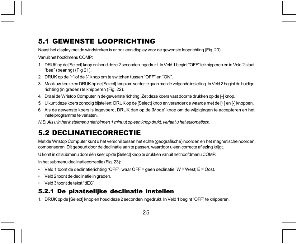 1 gewenste looprichting, 2 declinatiecorrectie, 1 de plaatselijke declinatie instellen | SUUNTO Yachtsman User Manual | Page 195 / 270