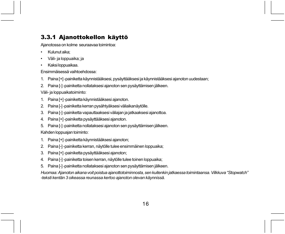 1 ajanottokellon käyttö | SUUNTO Yachtsman User Manual | Page 220 / 270