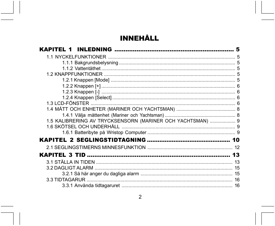 Innehåll | SUUNTO Yachtsman User Manual | Page 238 / 270