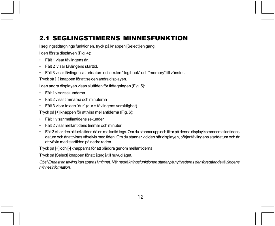 1 seglingstimerns minnesfunktion | SUUNTO Yachtsman User Manual | Page 248 / 270