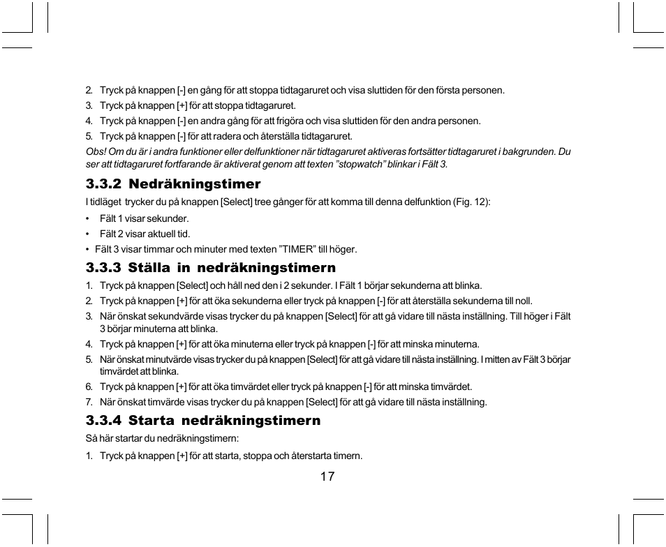 2 nedräkningstimer, 3 ställa in nedräkningstimern, 4 starta nedräkningstimern | SUUNTO Yachtsman User Manual | Page 253 / 270