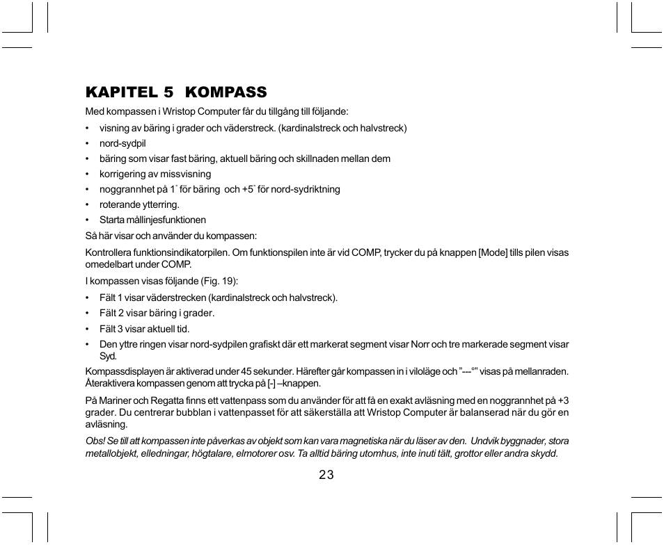 Kapitel 5 kompass | SUUNTO Yachtsman User Manual | Page 259 / 270