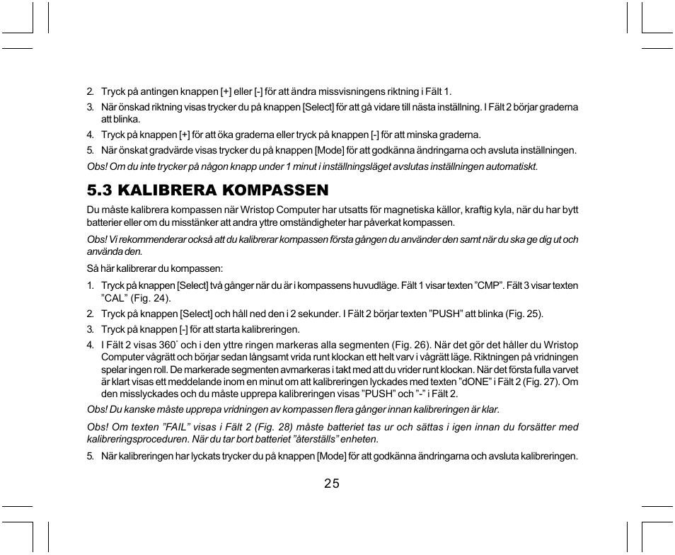3 kalibrera kompassen | SUUNTO Yachtsman User Manual | Page 261 / 270