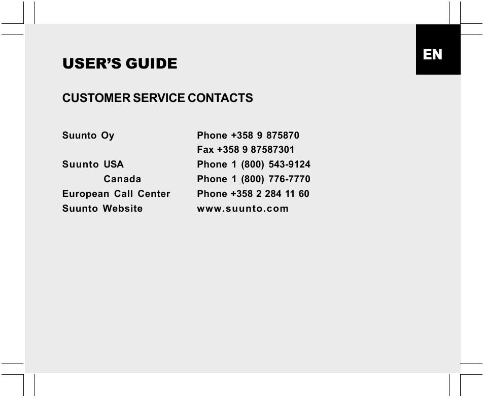 User’s guide | SUUNTO Yachtsman User Manual | Page 3 / 270