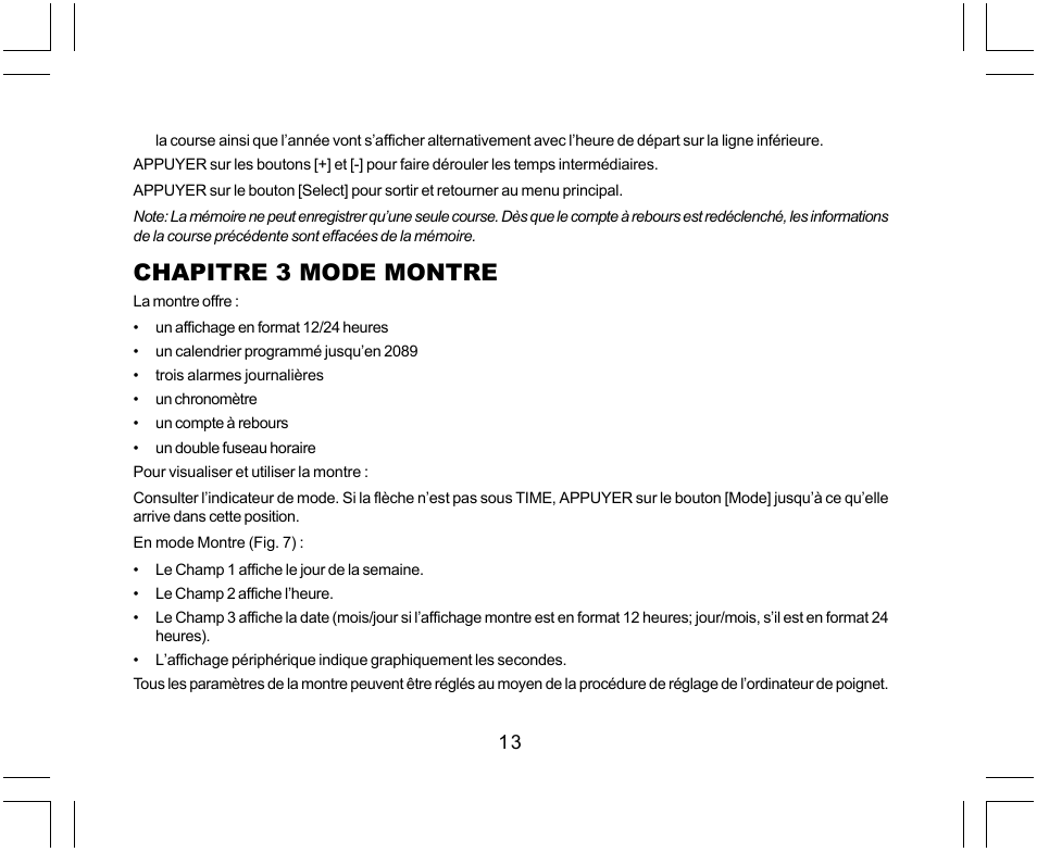 Chapitre 3 mode montre | SUUNTO Yachtsman User Manual | Page 47 / 270