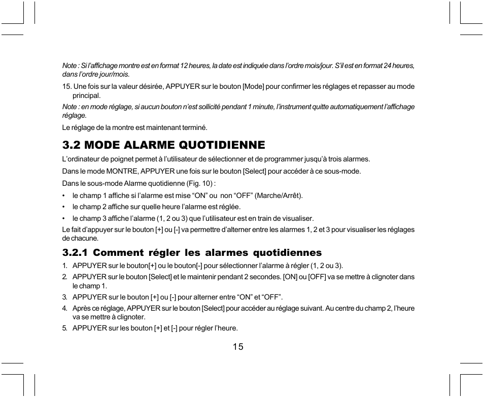 2 mode alarme quotidienne, 1 comment régler les alarmes quotidiennes | SUUNTO Yachtsman User Manual | Page 49 / 270