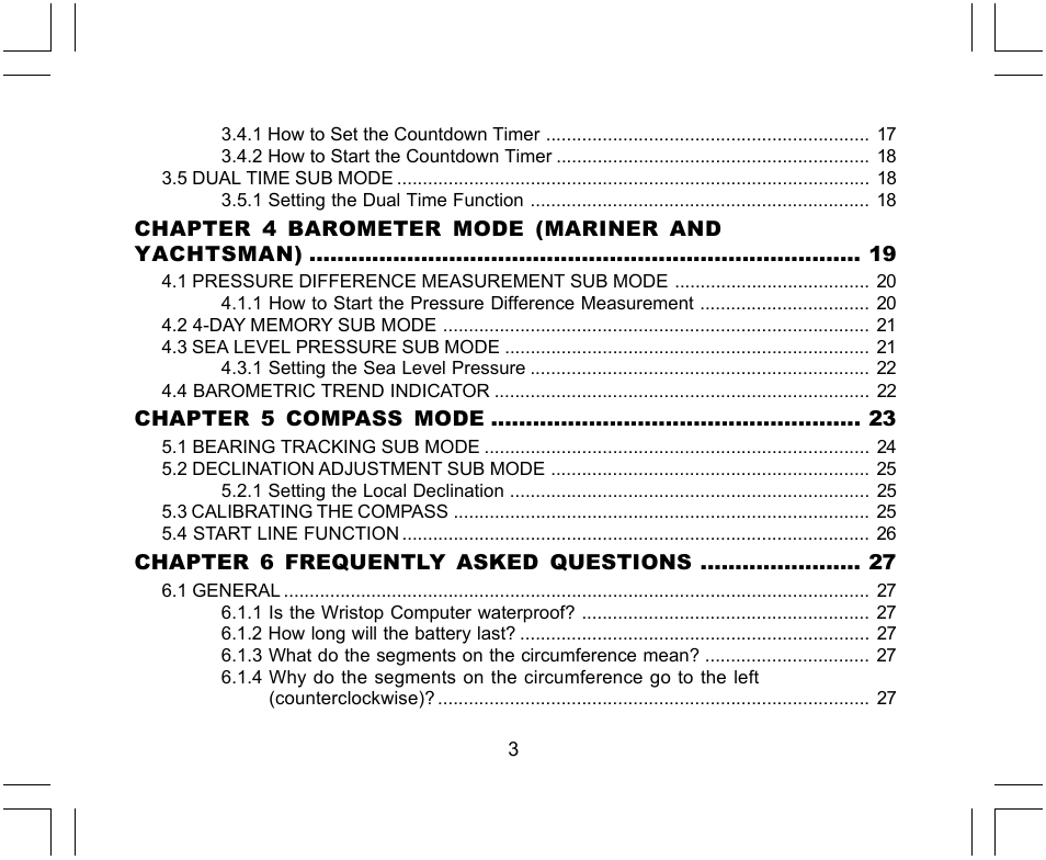 SUUNTO Yachtsman User Manual | Page 5 / 270