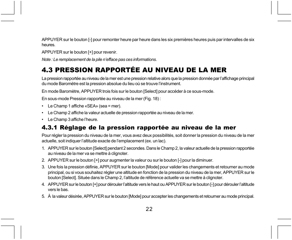 3 pression rapportée au niveau de la mer | SUUNTO Yachtsman User Manual | Page 56 / 270