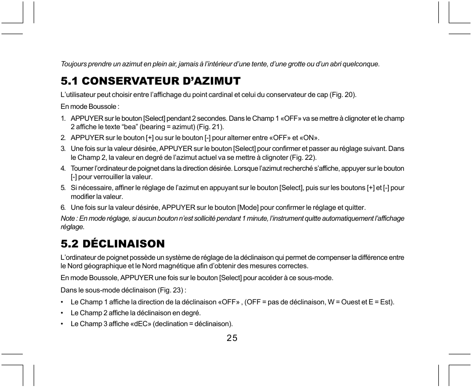1 conservateur d’azimut, 2 déclinaison | SUUNTO Yachtsman User Manual | Page 59 / 270