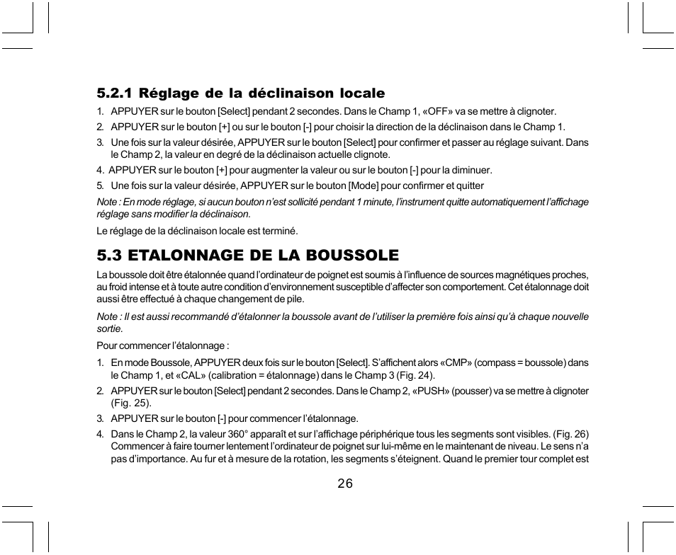 3 etalonnage de la boussole, 1 réglage de la déclinaison locale | SUUNTO Yachtsman User Manual | Page 60 / 270
