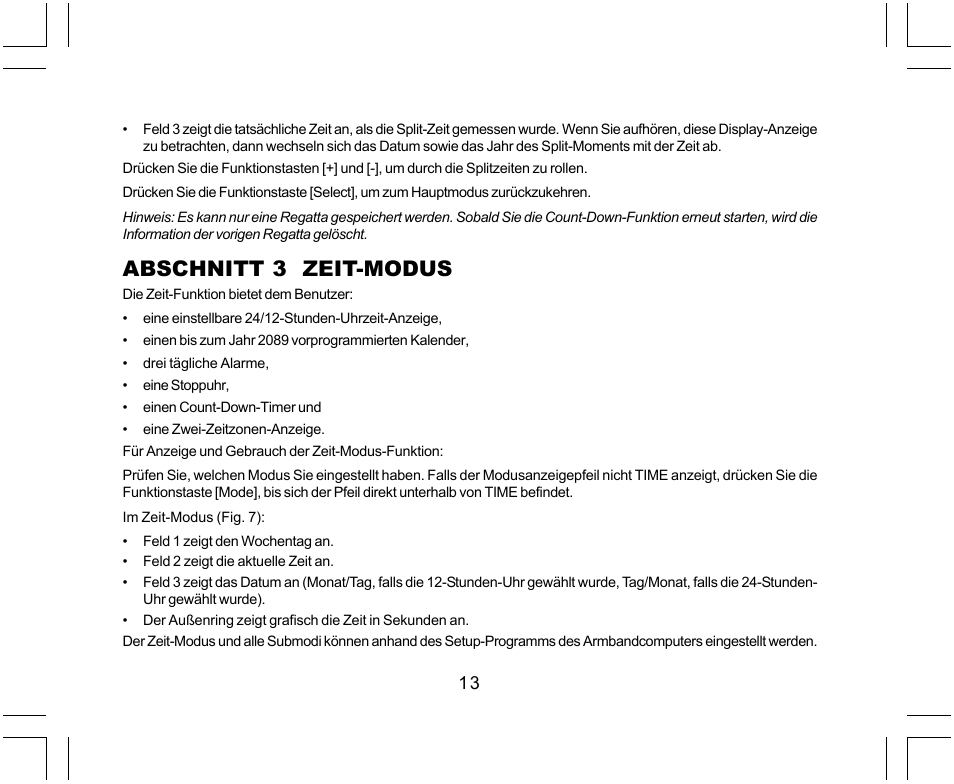 Abschnitt 3 zeit-modus | SUUNTO Yachtsman User Manual | Page 81 / 270