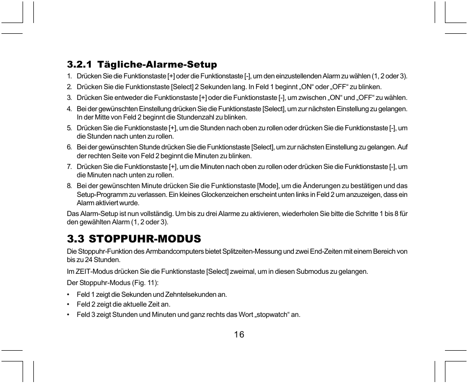 3 stoppuhr-modus, 1 tägliche-alarme-setup | SUUNTO Yachtsman User Manual | Page 84 / 270