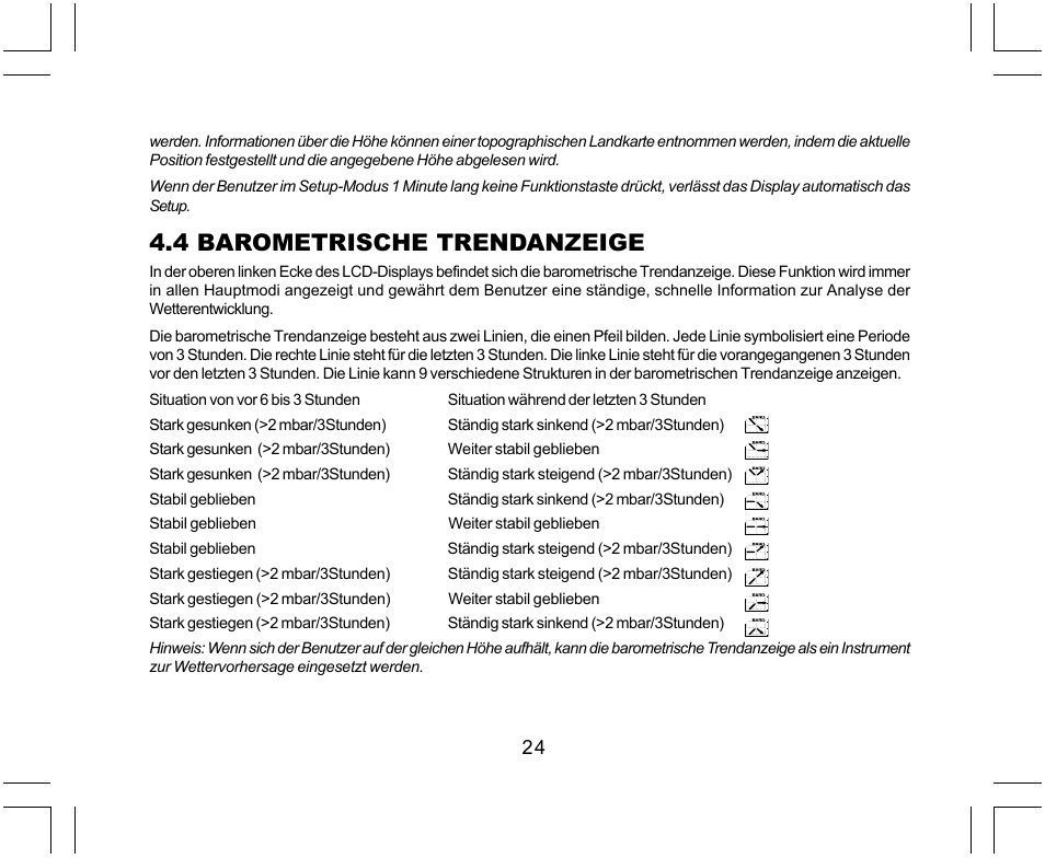 4 barometrische trendanzeige | SUUNTO Yachtsman User Manual | Page 92 / 270