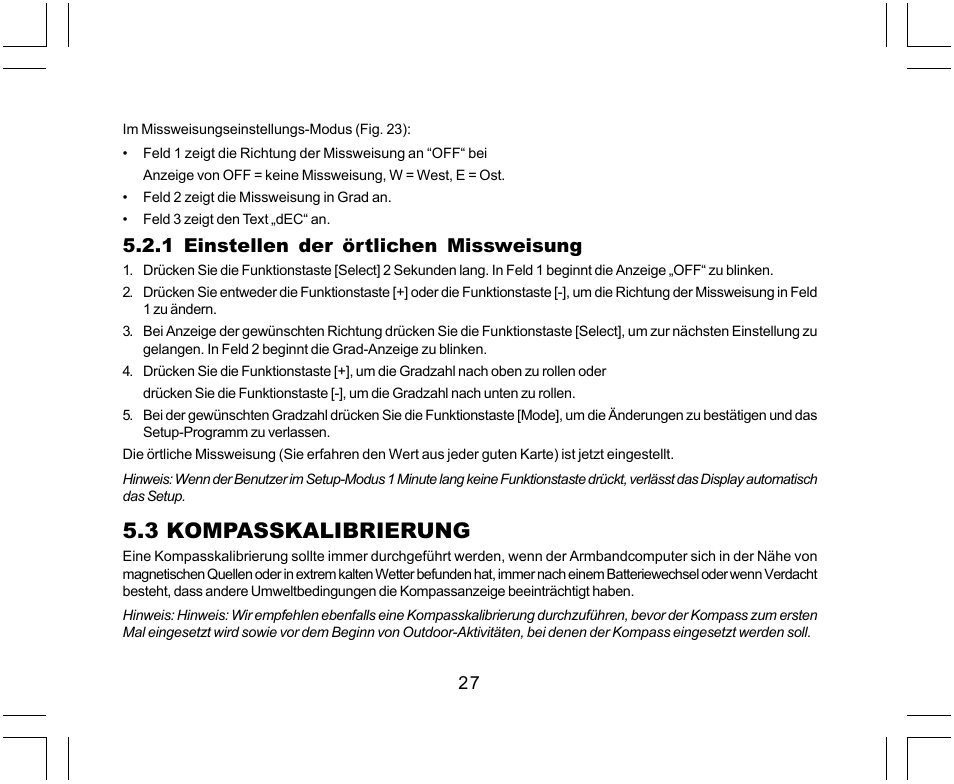 3 kompasskalibrierung, 1 einstellen der örtlichen missweisung | SUUNTO Yachtsman User Manual | Page 95 / 270