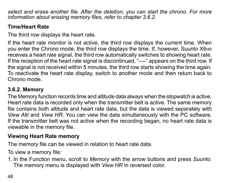 SUUNTO X6HR User Manual | Page 50 / 69