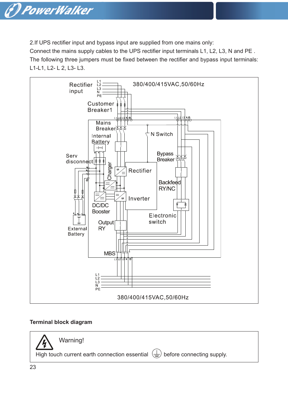 PowerWalker VFI 20000TP 3_3 BE User Manual | Page 28 / 60