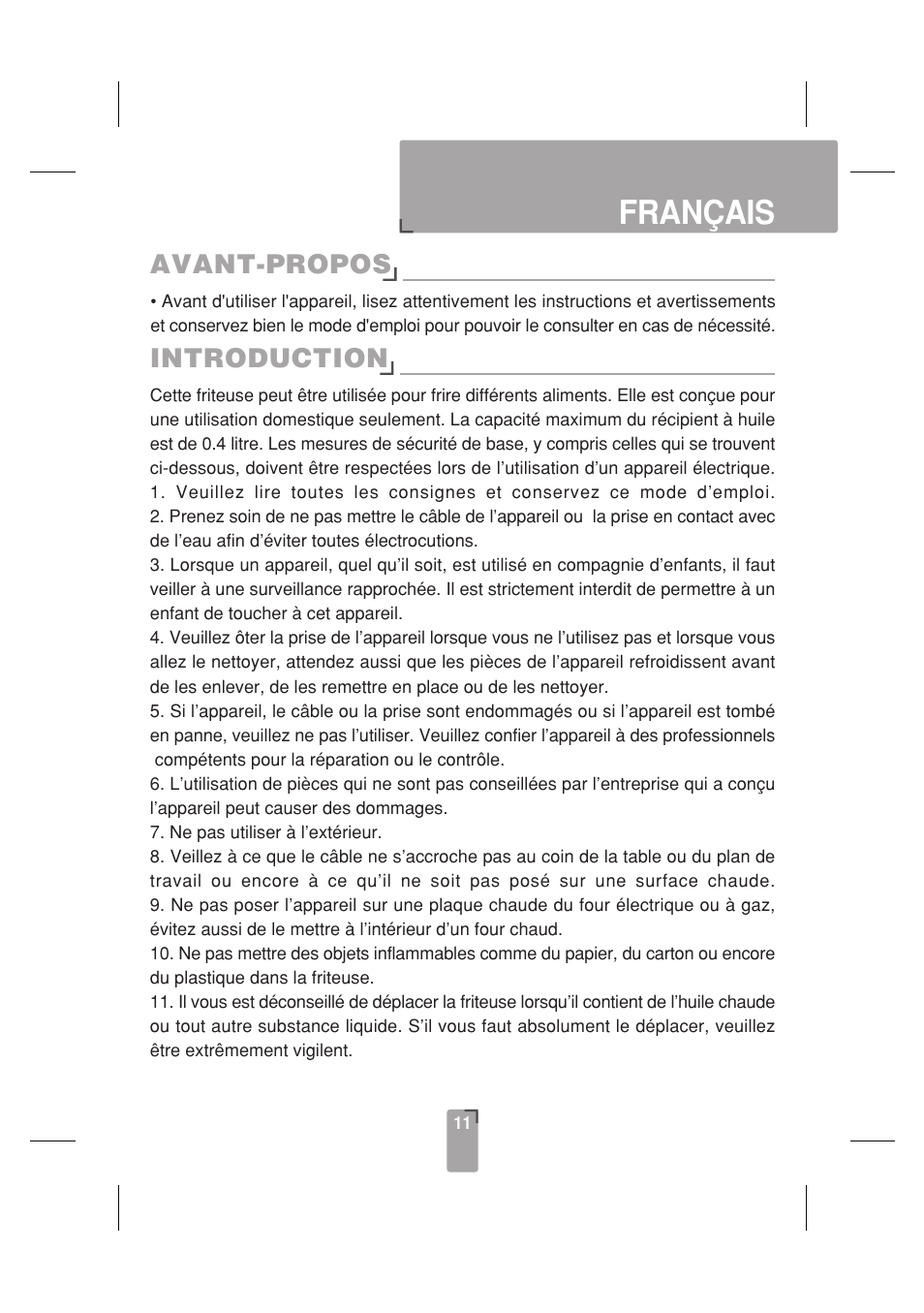 Français | SINBO SDF 3817 User Manual | Page 12 / 44