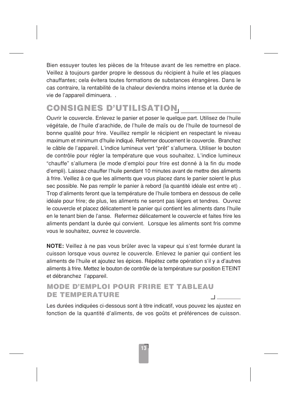 Consignes d’utilisation | SINBO SDF 3817 User Manual | Page 14 / 44