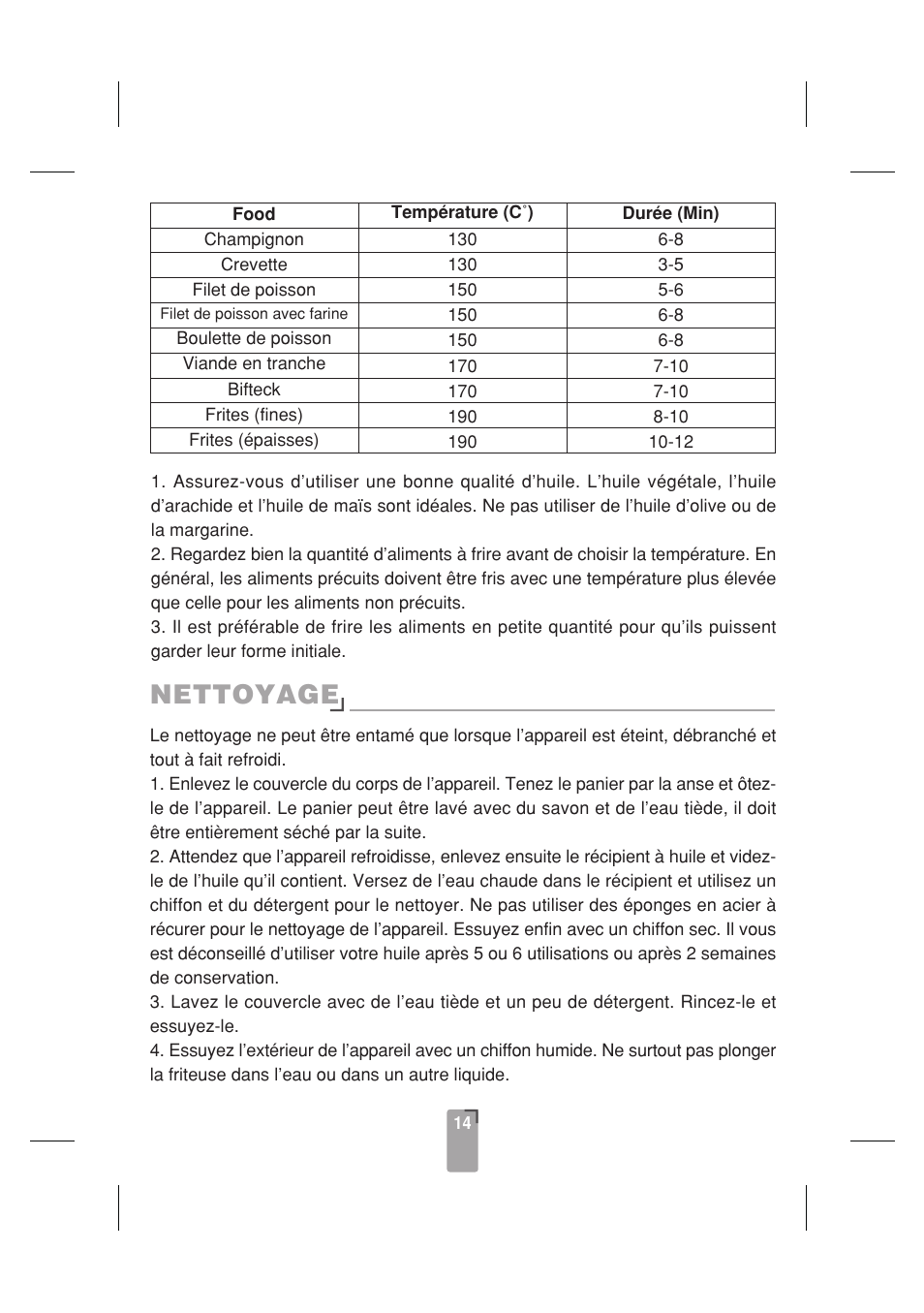 Nettoyage | SINBO SDF 3817 User Manual | Page 15 / 44