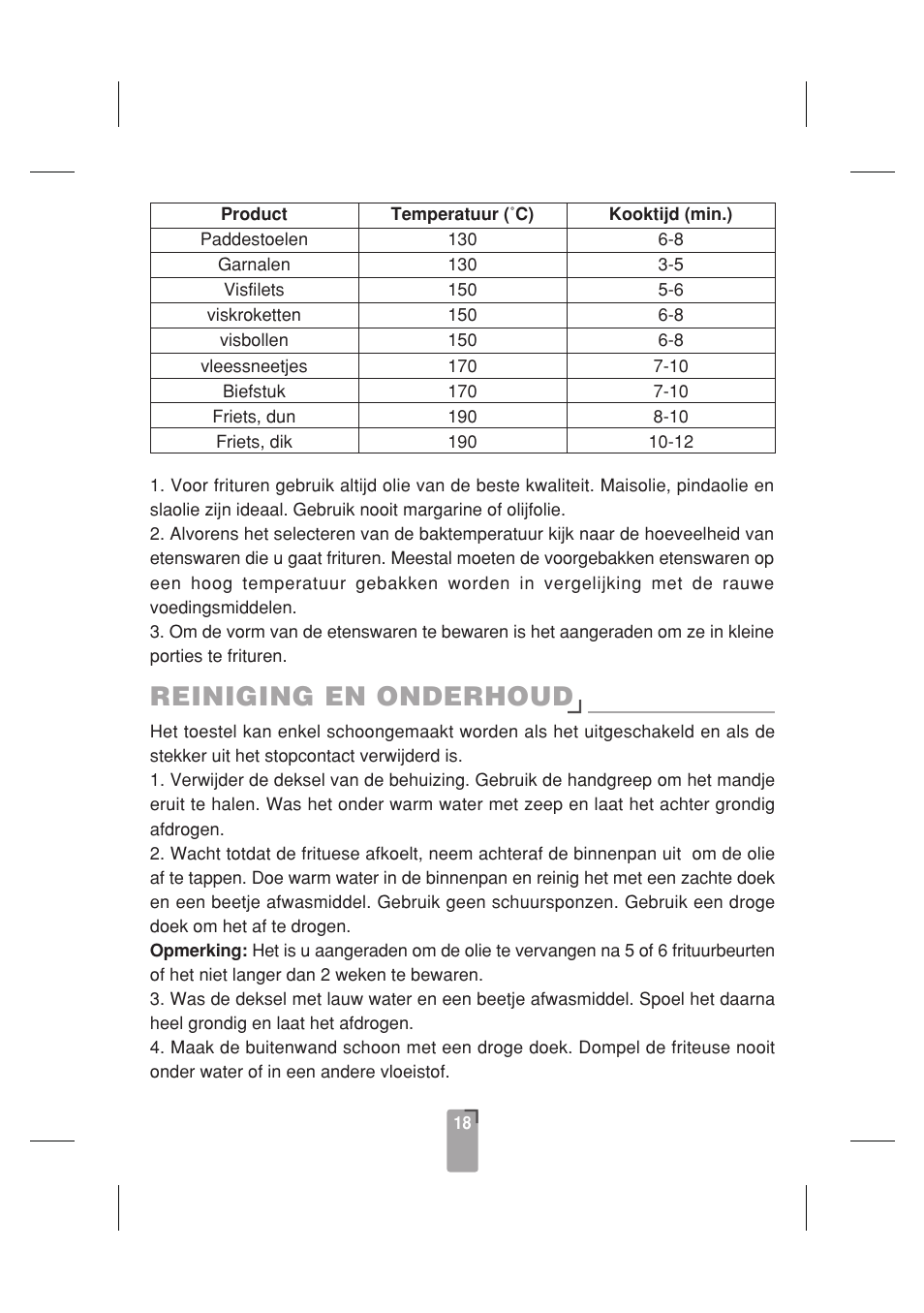 Reiniging en onderhoud | SINBO SDF 3817 User Manual | Page 19 / 44