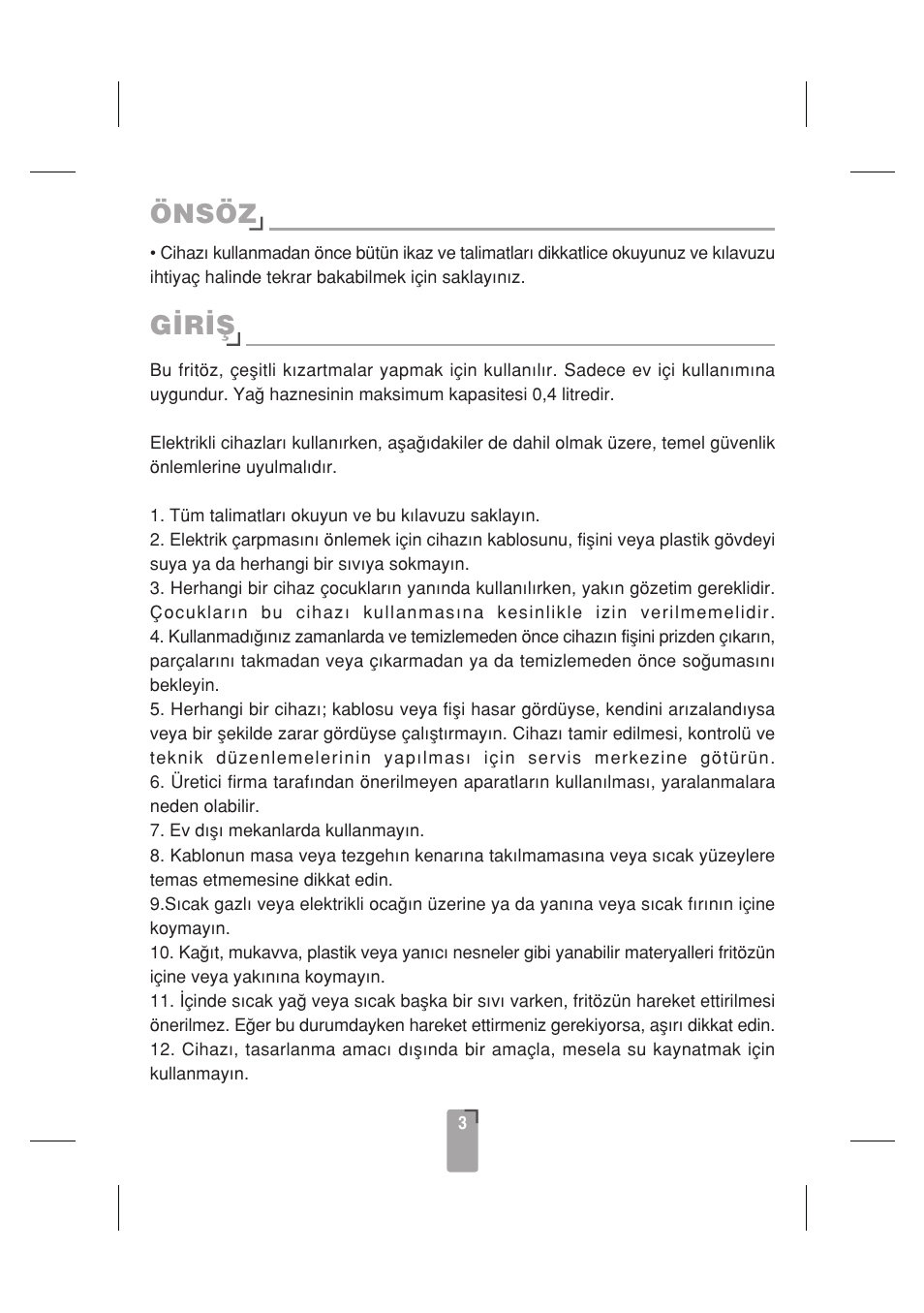 Önsöz g‹r‹fi | SINBO SDF 3817 User Manual | Page 4 / 44