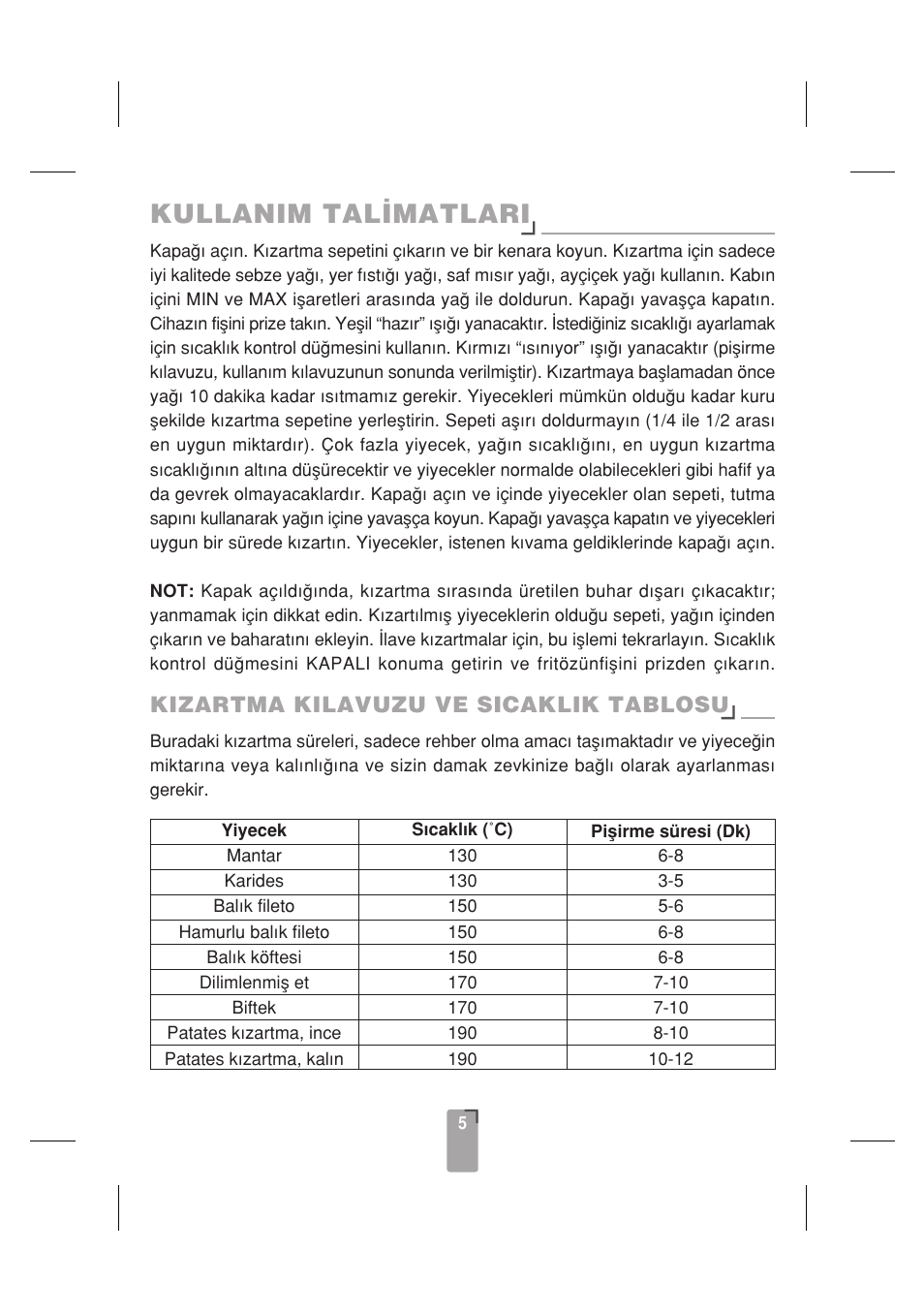 Kullanim tal‹matlari | SINBO SDF 3817 User Manual | Page 6 / 44