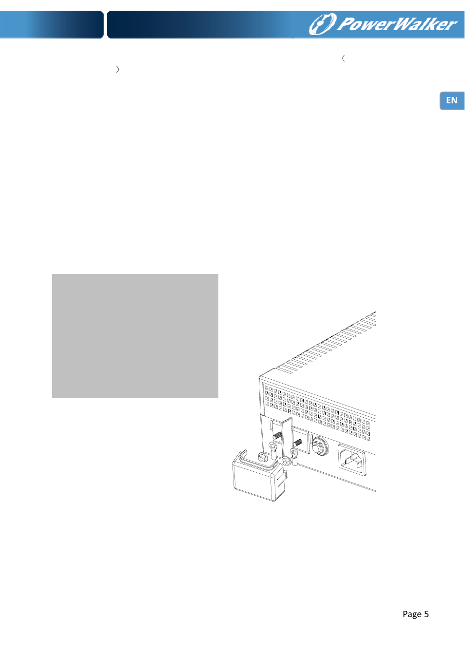 Battery connection | PowerWalker Inverter 1000 User Manual | Page 5 / 24