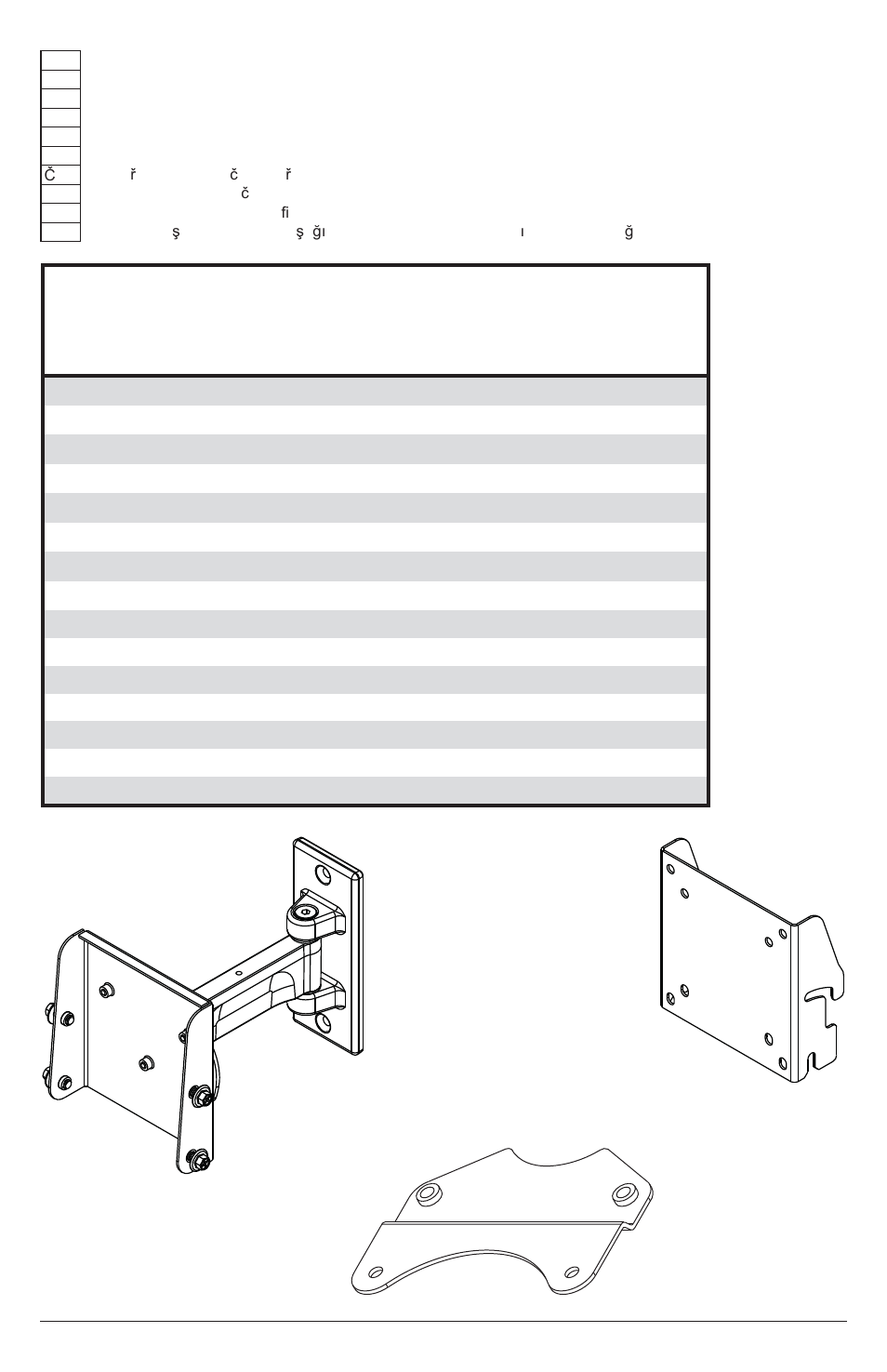 Parts list, A (1), B (1) | C (2) | Peerless-AV YBP2X1 - Installation User Manual | Page 5 / 20