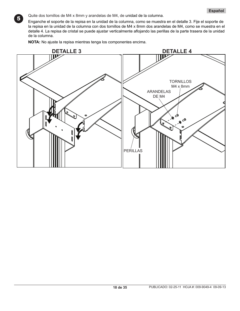 Detalle 3 detalle 4 | Peerless-AV SC550GL - Installation User Manual | Page 18 / 35
