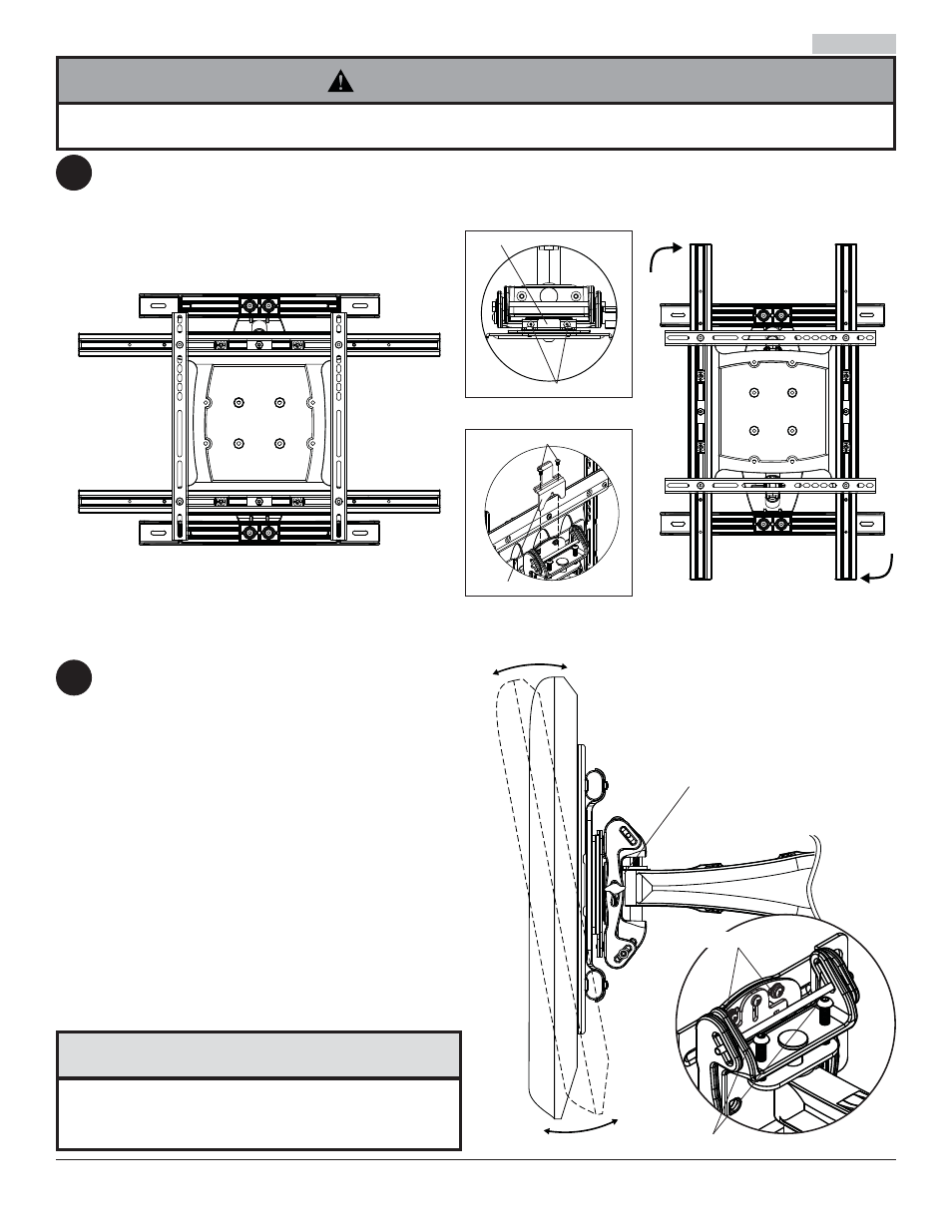 Avertissement, Prudence, 6fi g. 6.1 | 7réglage d’un écran plat, Vue du dessus, Vue arrière, Détail 2 | Peerless-AV SA761PU-AW - Installation User Manual | Page 48 / 53