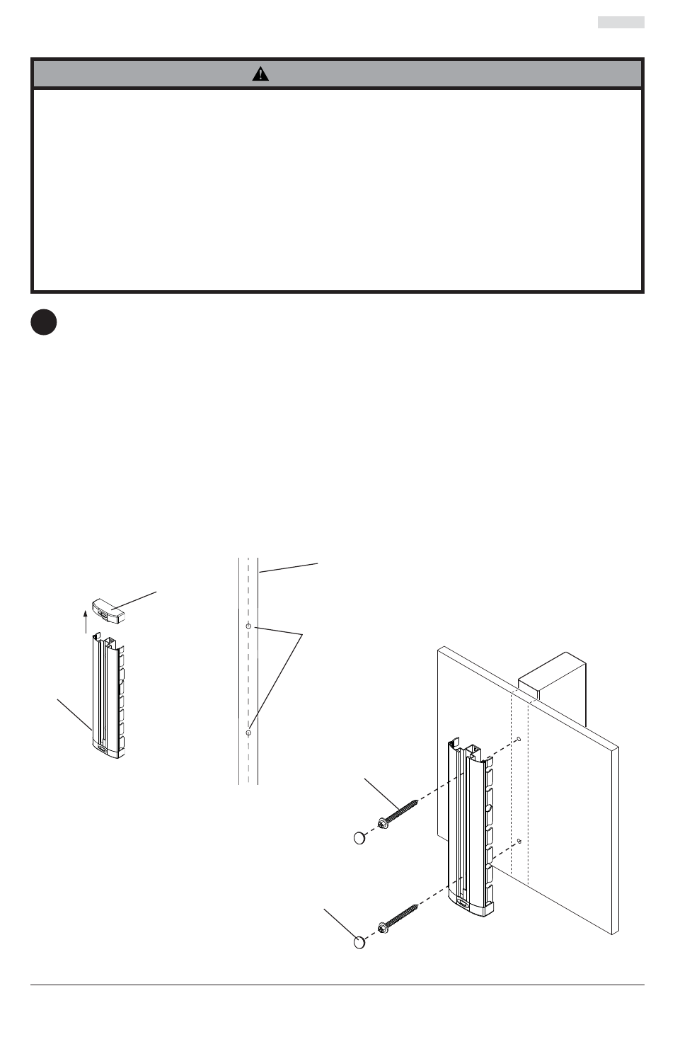 Ab h, Instalación en una pared con montantes, Advertencia | Peerless-AV ESHV20 - Installation User Manual | Page 12 / 27