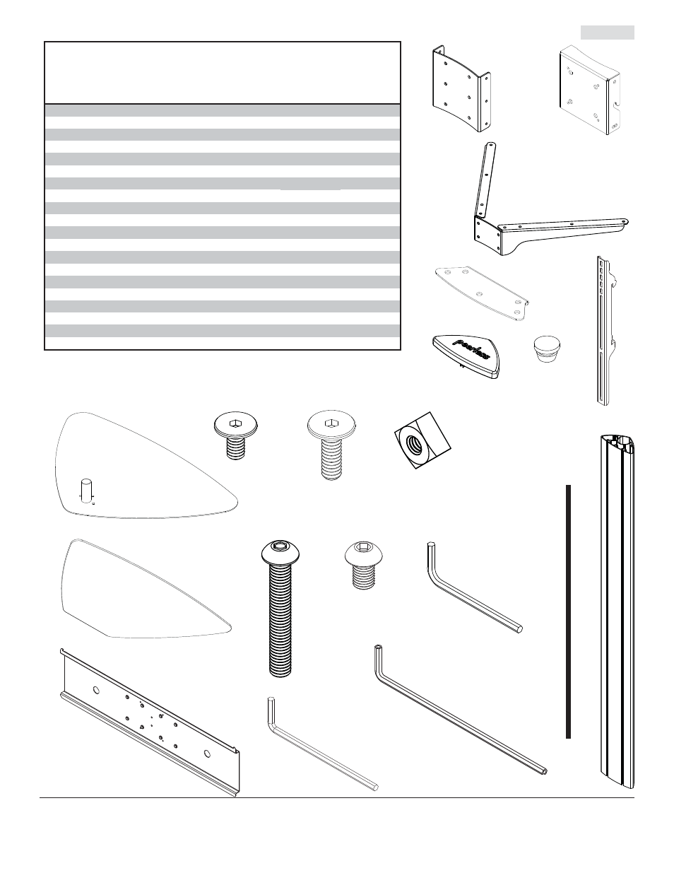 Lista de piezas | Peerless-AV SGLS01 - Installation User Manual | Page 25 / 35