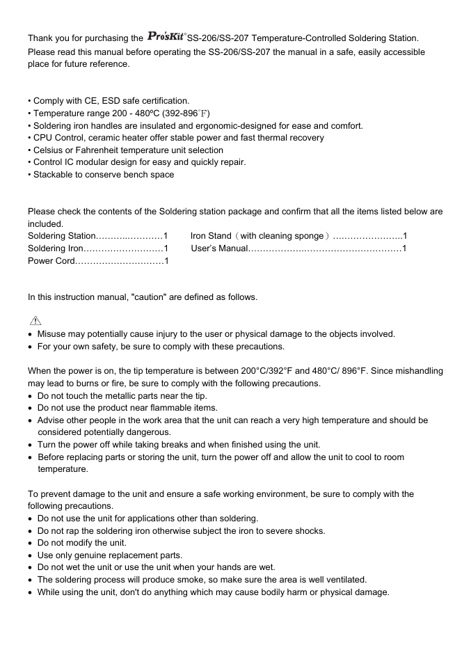 Prokit's Industries SS-207 User Manual | Page 2 / 20