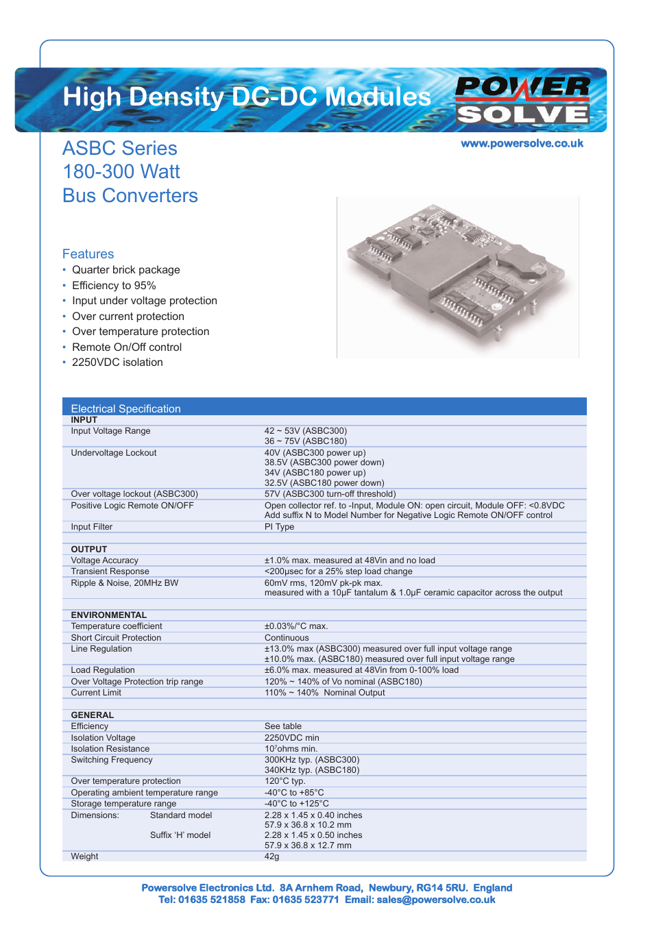 Powersolve ASBC Series User Manual | 2 pages