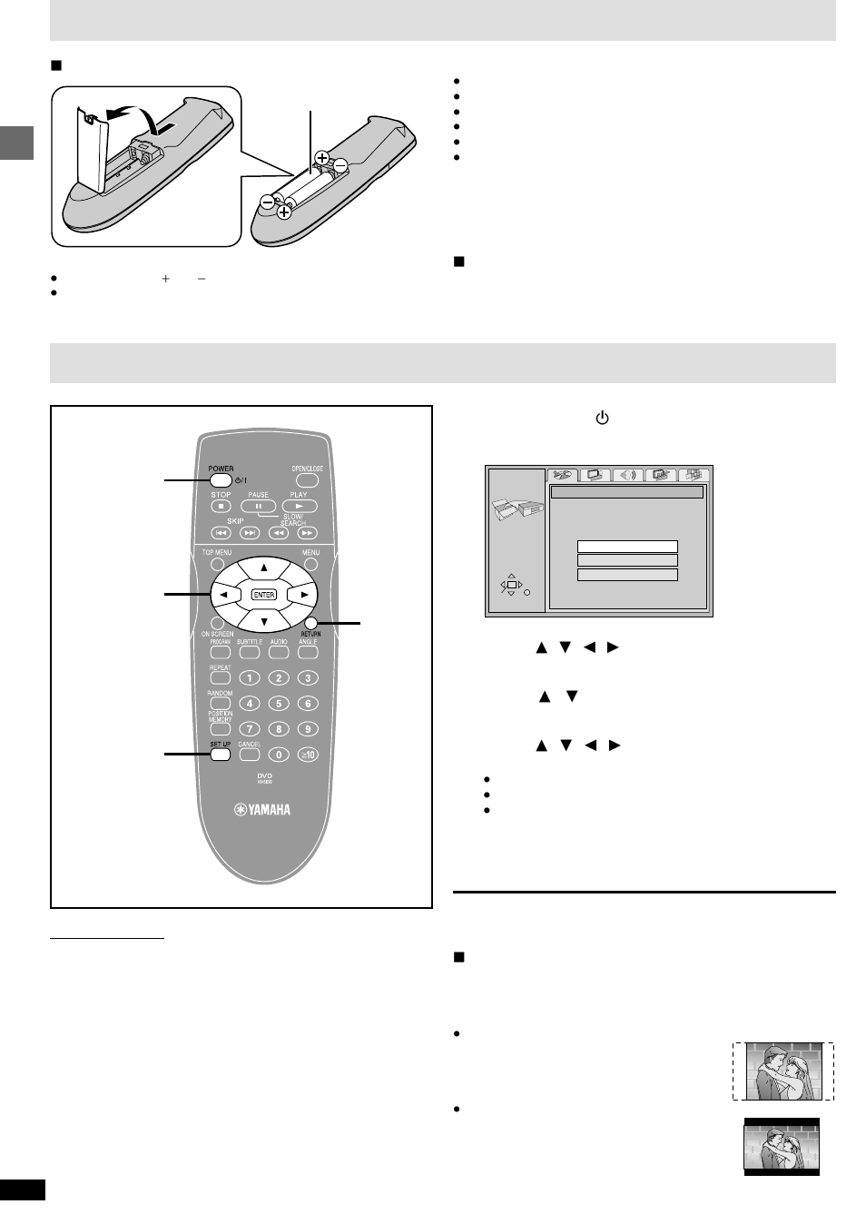 The remote control, Quick setup | Yamaha DVD-S80 User Manual | Page 6 / 20