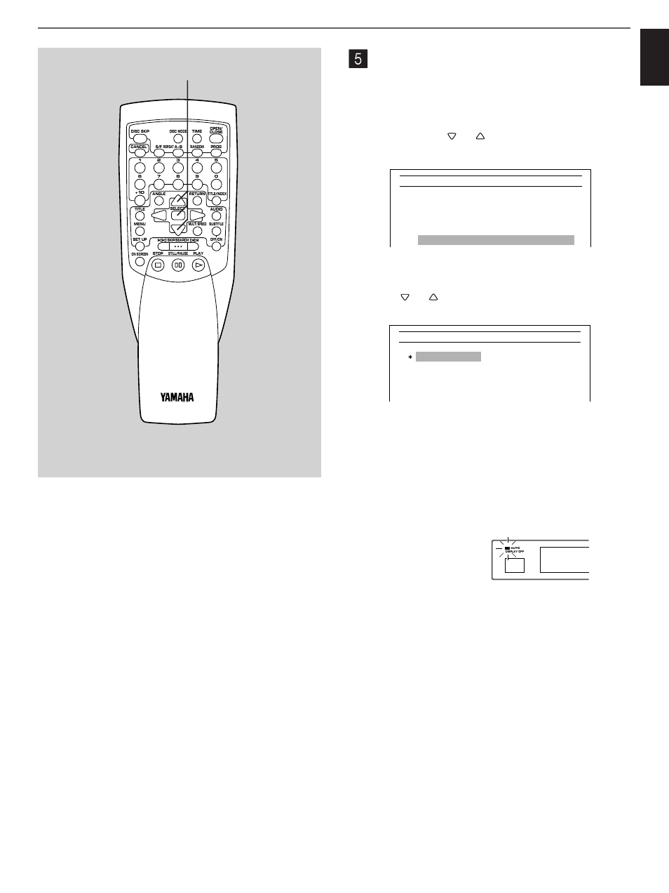 Fl dimmer, English, Initial settings (on the set up menu) | Select the brightness of the front panel display | Yamaha DVD-C900 User Manual | Page 61 / 74