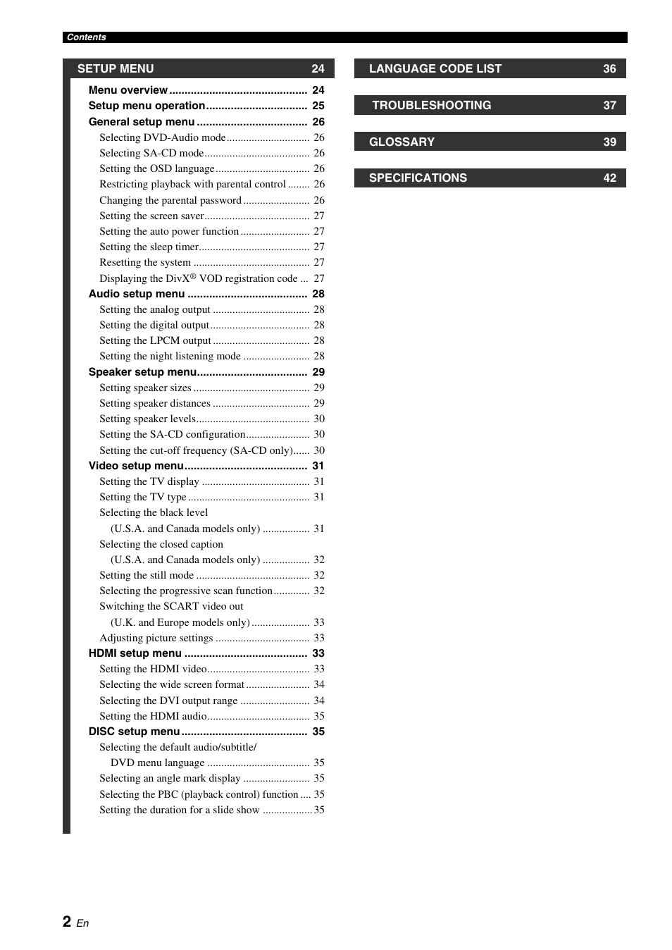 Yamaha DVD-S2700 User Manual | Page 6 / 47