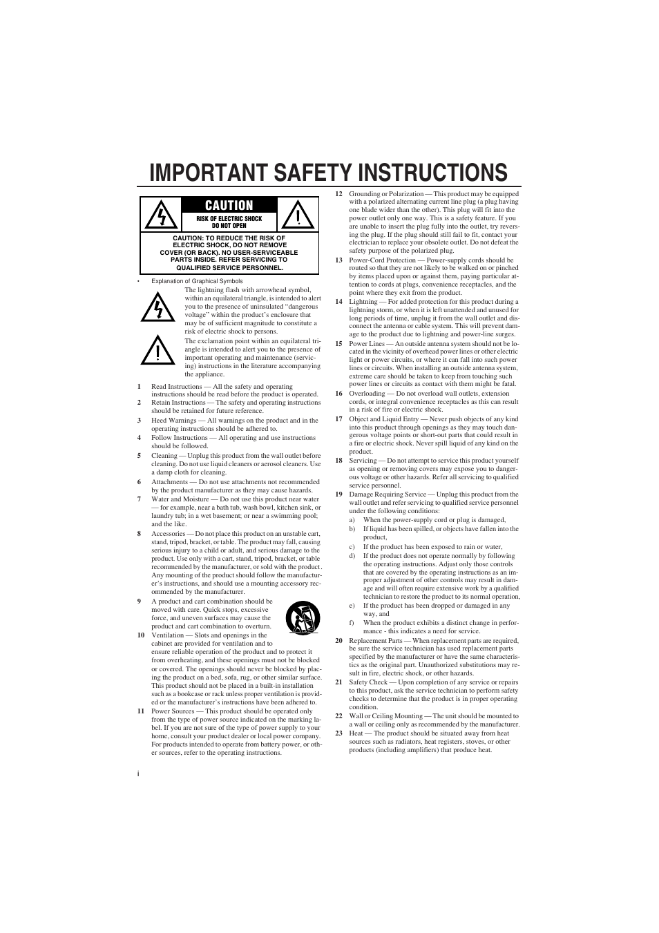 Important safety instructions, Caution | Yamaha DVD-S657 User Manual | Page 2 / 44