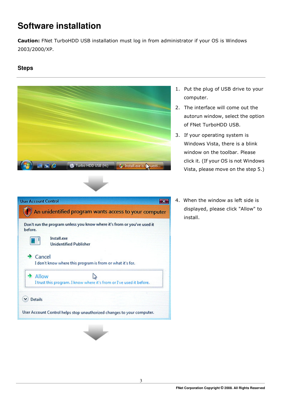 Software installation | ADATA Elite NH03 User Manual | Page 3 / 12