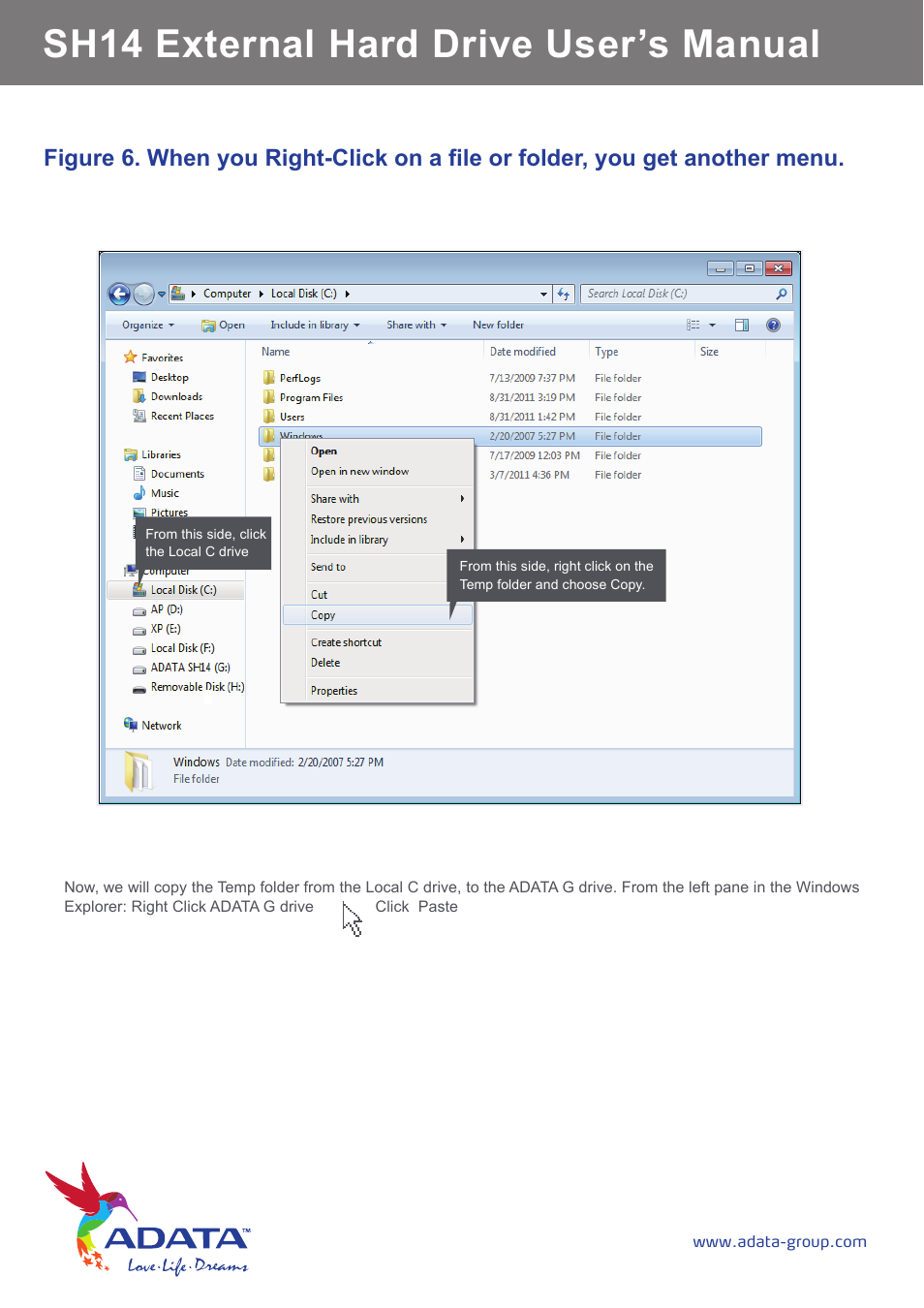 Sh14 external hard drive user’s manual | ADATA SH14 User Manual | Page 12 / 18